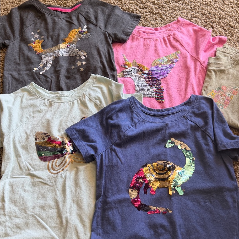 Kids Sequin Graphic Tee - Multicolor